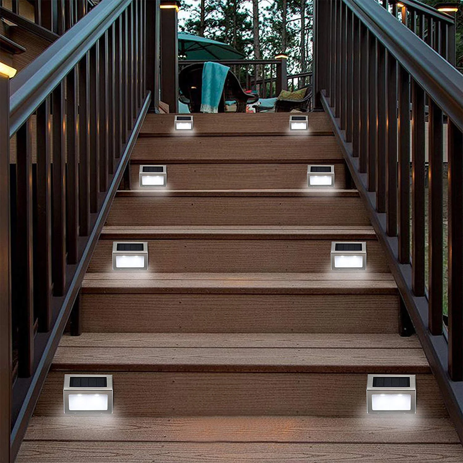 

New Outdoor Rvs Led Solar Path Trap Light Waterproof 3 Led Solar Deck Lights Balcony Garden Yard Fence Solar Lighting