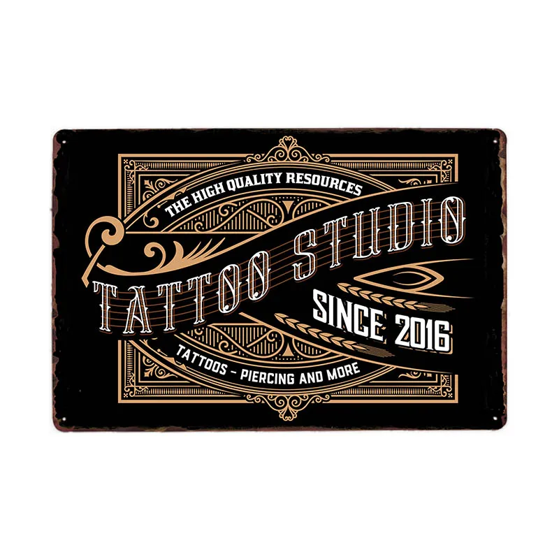 981216 Магазин татуировок винтажные металлические жестяные вывески студия декор плакат настенное украшение доска художественная живопись 20x30 см - Цвет: 981216