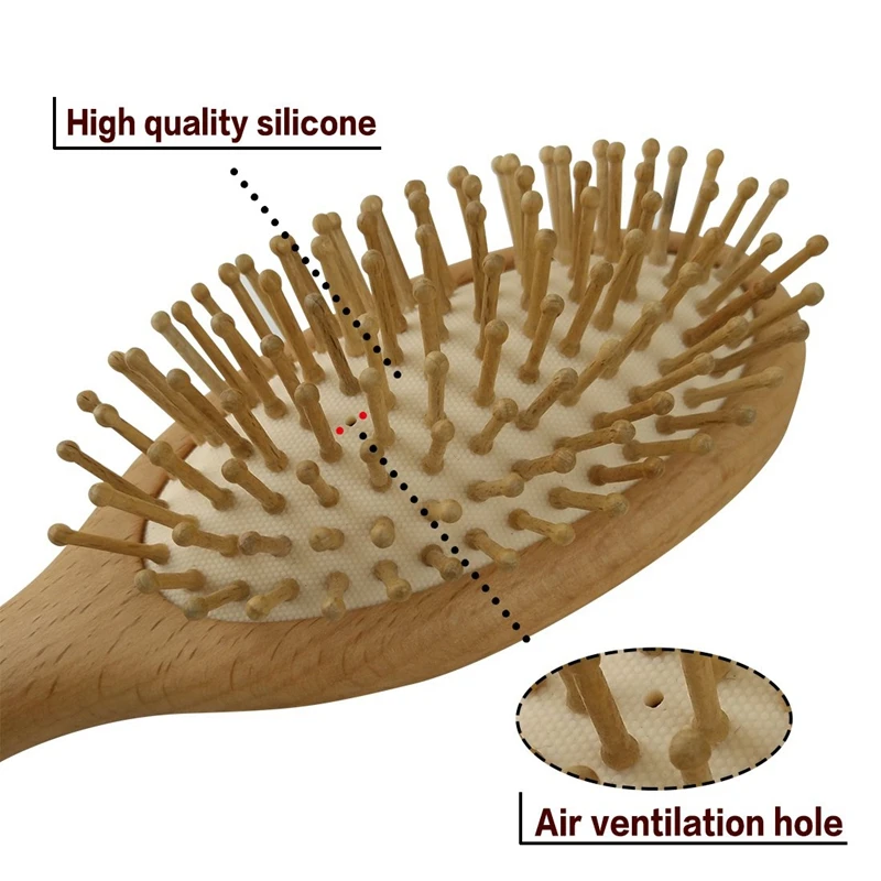 Натуральная бамбуковая щетка для волос Бамбуковая щетина шпилька массажная