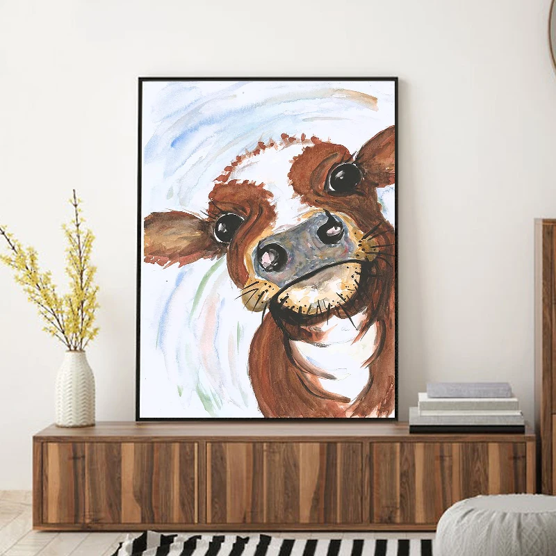 

tapb Cute Animal Cow DIY Painting By Numbers Adults Handpainted On Canvas Pictures By Numbers Home Wall Art Decor