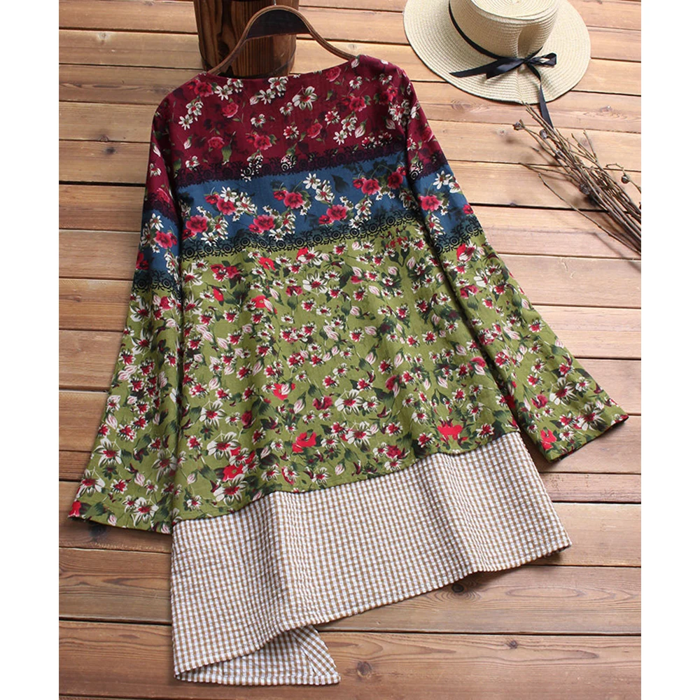 Новинка 2019 женская льняная блузка в стиле ретро асимметричные топы летние