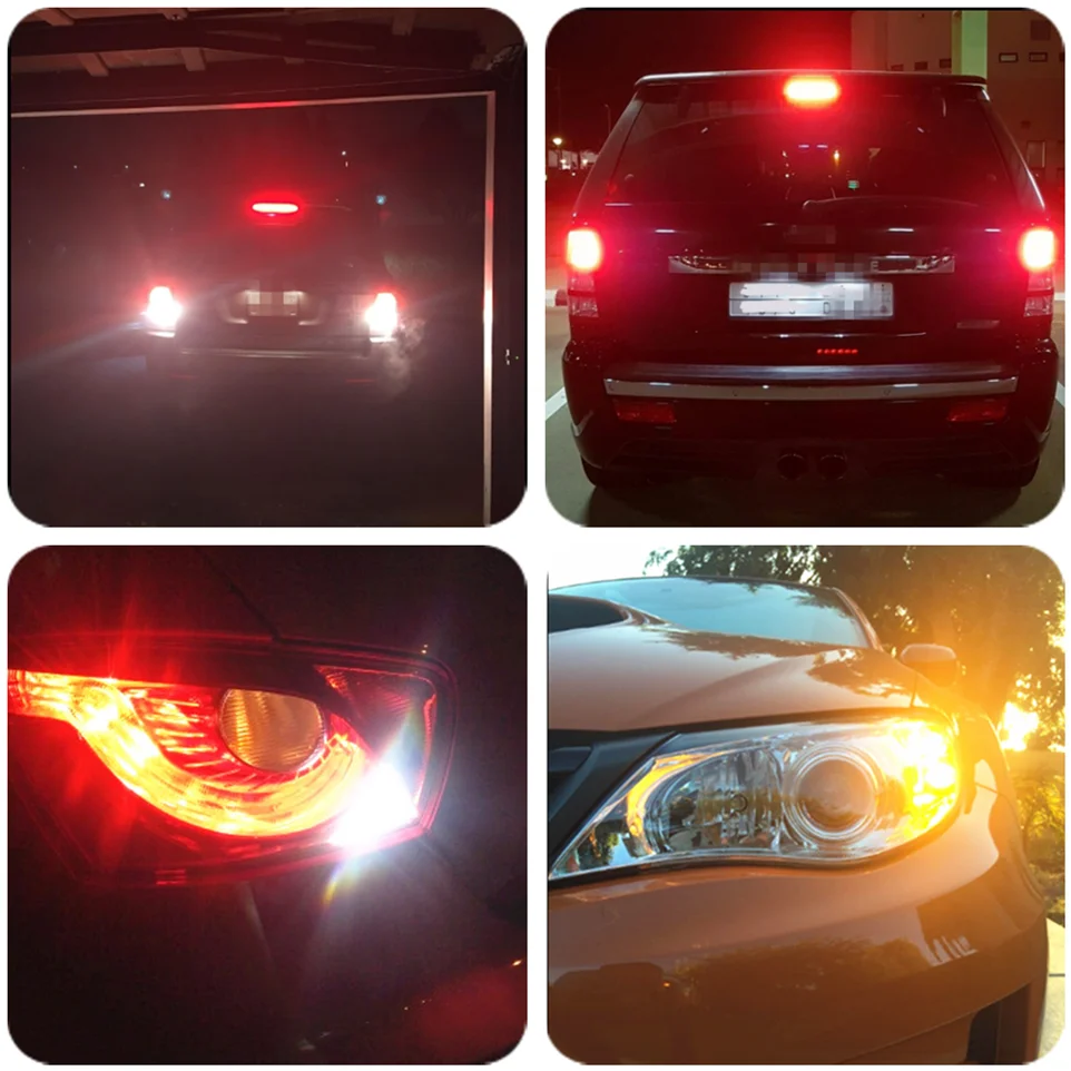 WLJH 2x 800lm 12V 24V 3014 Светодиодный чип 1156 BA15S P21W S25 светодиодный автомобильный