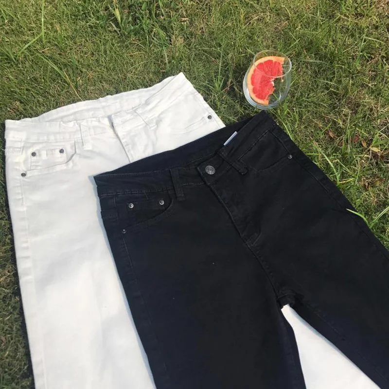 

Jeans Women Slim Elastic Ripped Retro Womens Flare Jean Ankle-length Korean Style All-match Simple Trendy Zipper Fly Daily Chic