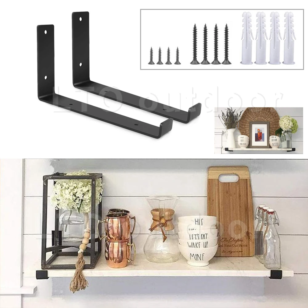 

2 Pieces Wrought Iron Wall Bracket Bracket Bookshelf Wall Shelf Wall Hanging Partition Furniture Load-bearing Support Shelf