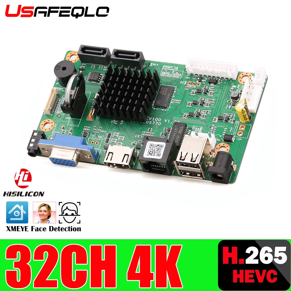 Плата видеорегистратора Hi3536 32 канала 4K 2 порта SATA 32/4/5 Мп/1080P|Видеорегистратор для