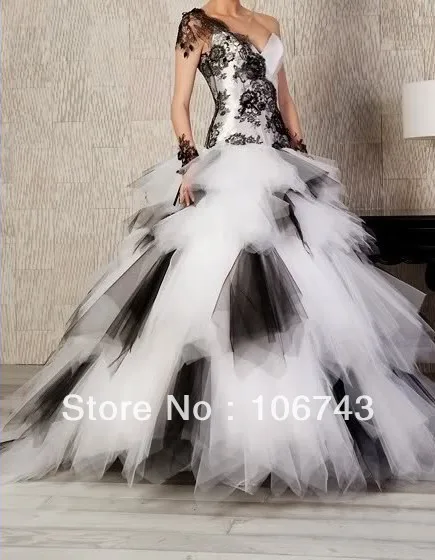 

2021 Ball Gown None vestido tule V-neck New Style Hot Sale Sweet Lace Custom Size Bridal black and white Bespoke Wedding Dresses