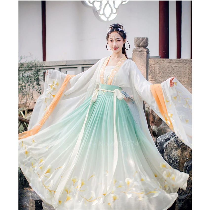 Китайская традиционная одежда Hanfu платье для женщин и девочек праздничный