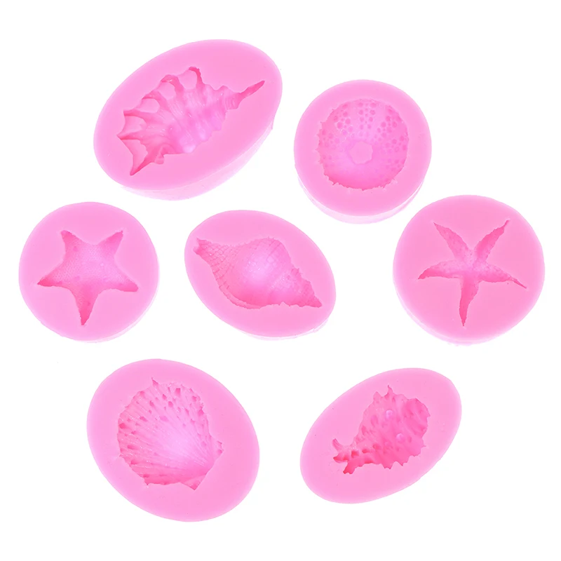 

Shell Silicone Mold Fondant Cake Candle Soap Mold Pearl Conch Starfish Silicone Baking mould