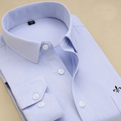 Dudalina плюс размер 9XL вышивка мода Blusa Camisa Social клетчатые мужские рубашки с длинным рукавом Slim Fit рубашка мужская одежда мужская полоса - Цвет: 8868-7-BLUE-X