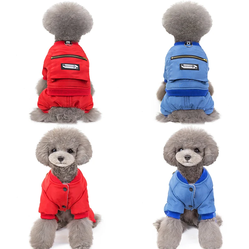 Теплая куртка для собак одежда хлопковое пальто комбинезон животных толстая