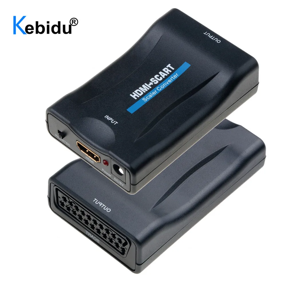 Kebidu 1080P HDMI-совместимый для SCART Видео Аудио высококлассный преобразователь 1080p AV HD