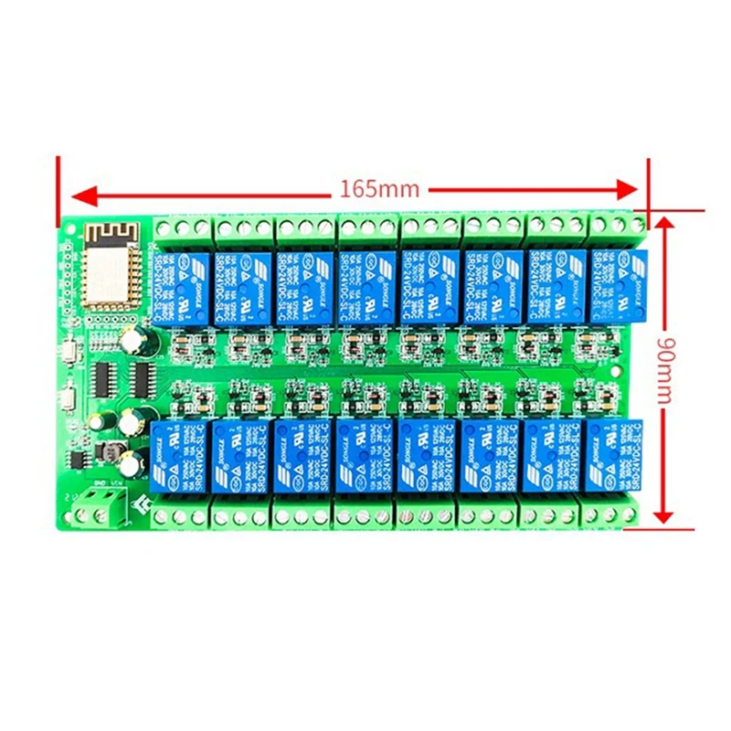 ESP8266 Wi-Fi 16 канальный релейный модуль Женская плата питания каналов режим 24 В/10 А |
