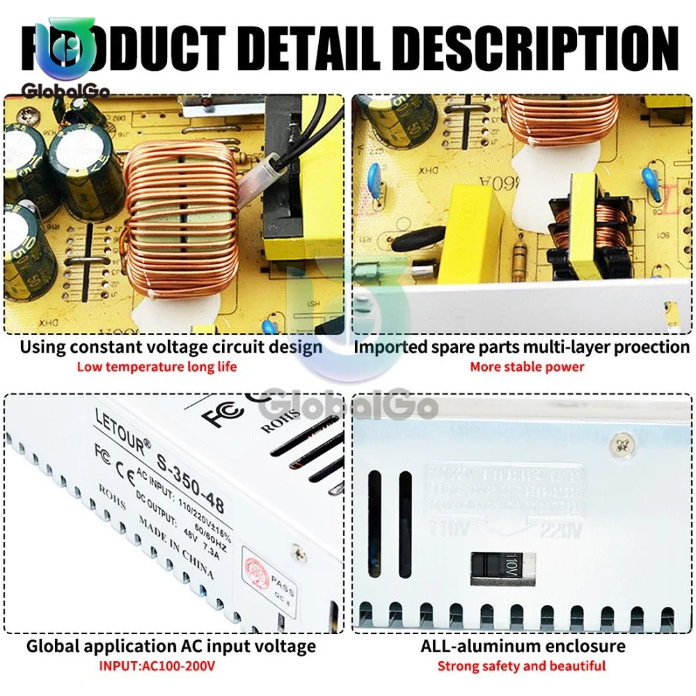 DC12V 24V 48V 720W 1000W Switching Power Supply Source AC DC Transformer Switch Drive Adapter For LED Strip Light | Обустройство дома