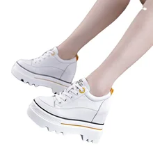 Hidden Heel White Shoes Women's 2021 New Spring and Summer Korean Style Platform Shoes Casual Sneakers Ins Trendy Pumps