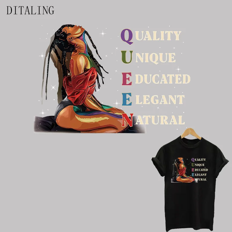 Уникальная черная Женская нашивка на одежду сделай сам моющаяся термонаклейка