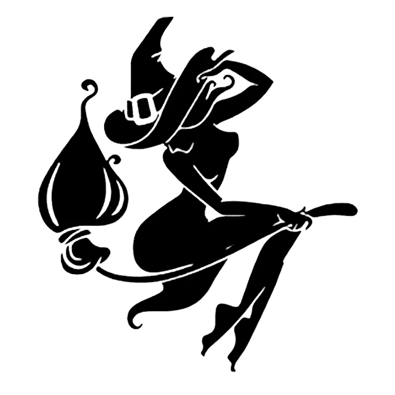 

Наклейка на мотоцикл S51629 виниловые наклейки на машину, Хэллоуин, ведьма, летающая на метле V2, декоративные аксессуары, водонепроницаемый декор