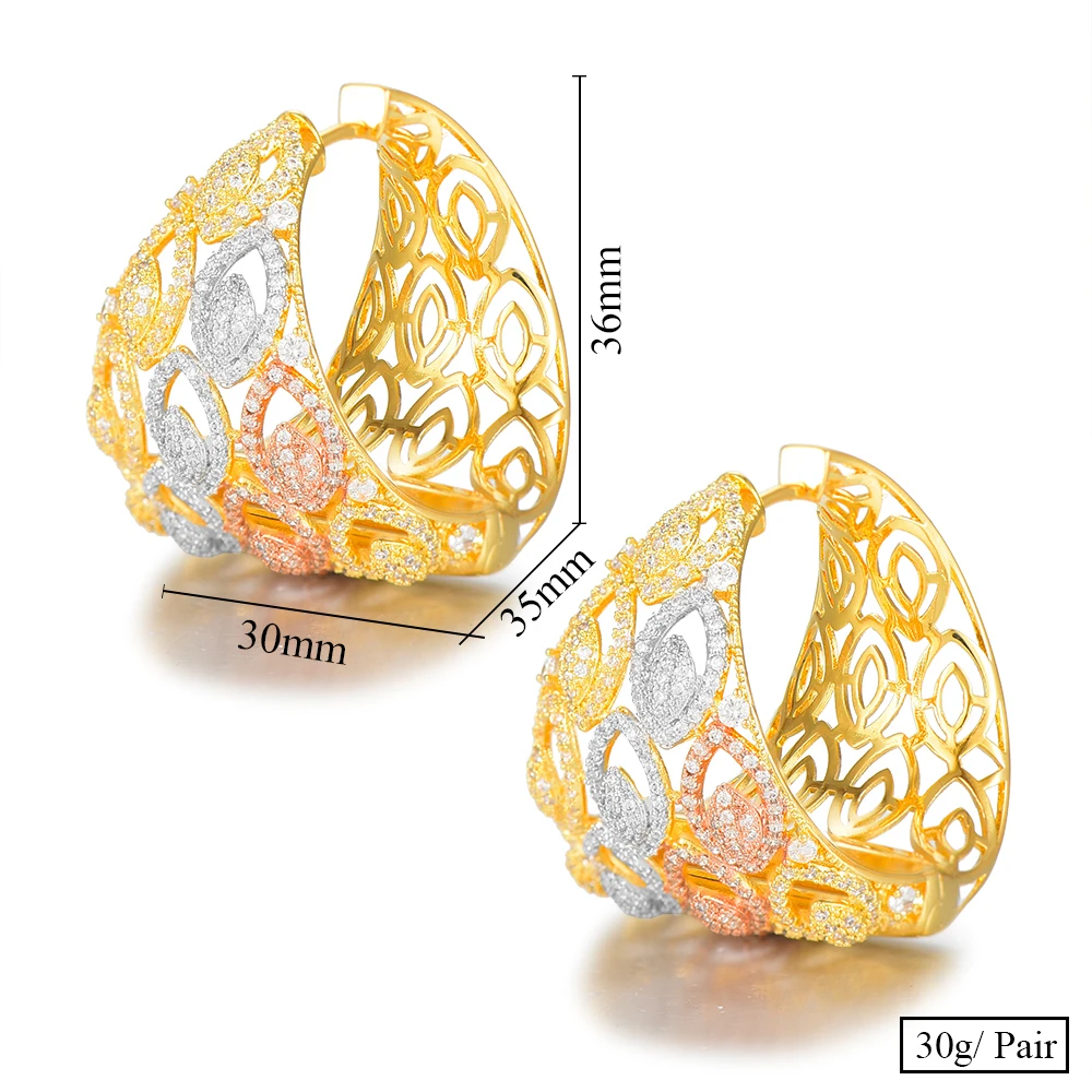 

SISCATHY Elegant Trendy Cubic Zirconia Earrings Bridal Huggie Earrings for Women Wedding Bubai Hoop Earrings Fashion Jewelry