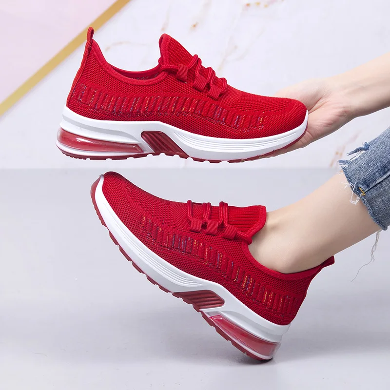 

New Autumn Sneakers Women Breathable All-match Casual Light Soft-soled Shoes Feizhi Female Mother Single Shoes Zapatos De Mujer