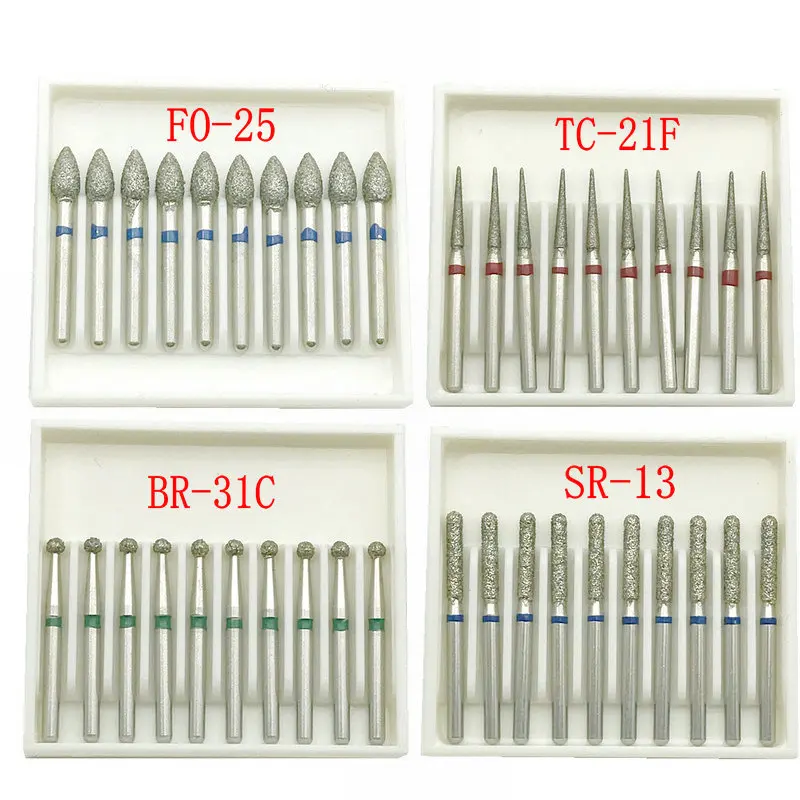 10 шт./компл. стоматологических алмазных боров (сверла высокой Скорость шлифовка