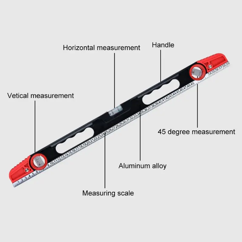 

Precision Aluminum Alloy Level Ruler with Scale Level Bubble for Building Decoration Measurement Tool