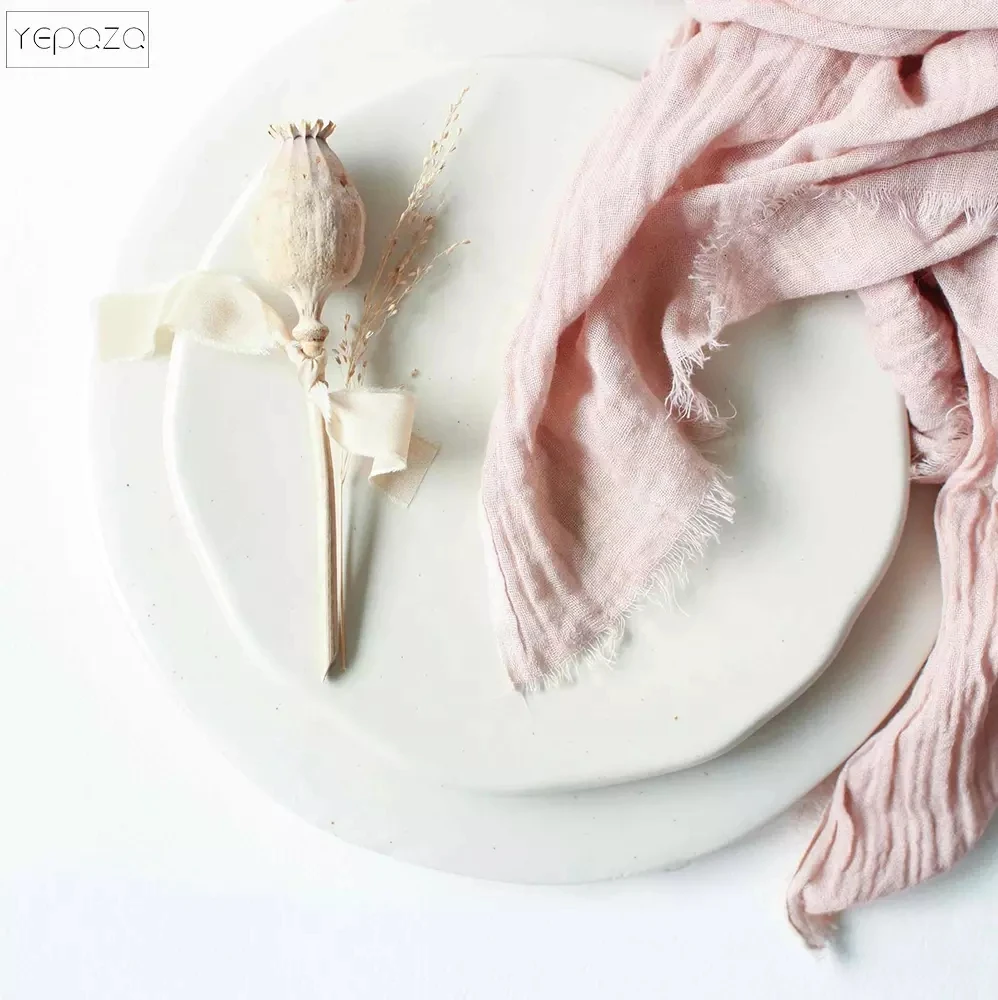 YEPQZQ home decor napkins party table cloth peach colour gauze 43x43cm wedding decorations | Дом и сад