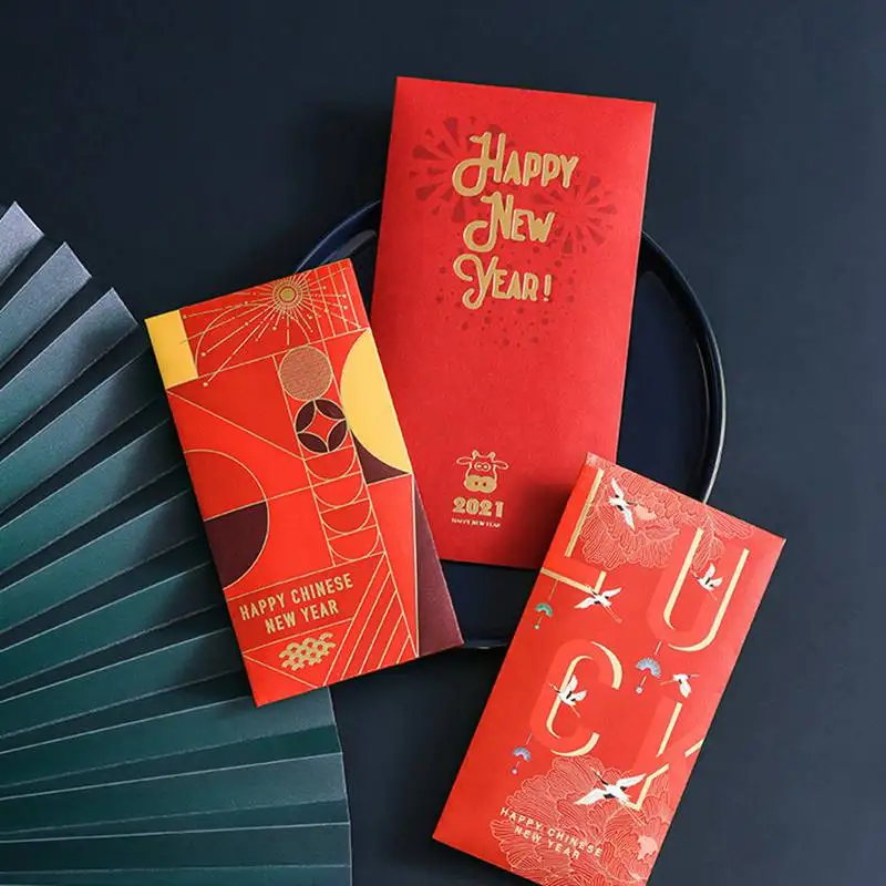 

New Year's Hand-painted Red Envelopes Spring Festival Sealed Silk Satin Red Envelopes Wedding Red Packet.