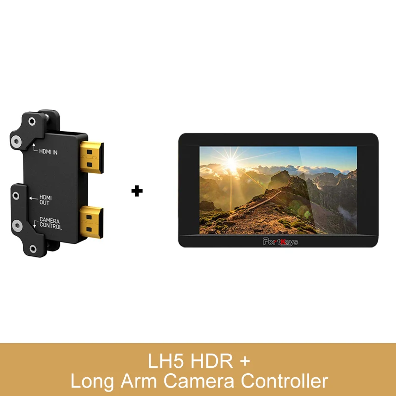 Portkeys LH5 HDR 1500nit сенсорный экран монитор 5 дюймов камера монитор 4K HLG, 3D LUT сигнал, сенсорная Удаленная камера - Цвет: add long arm