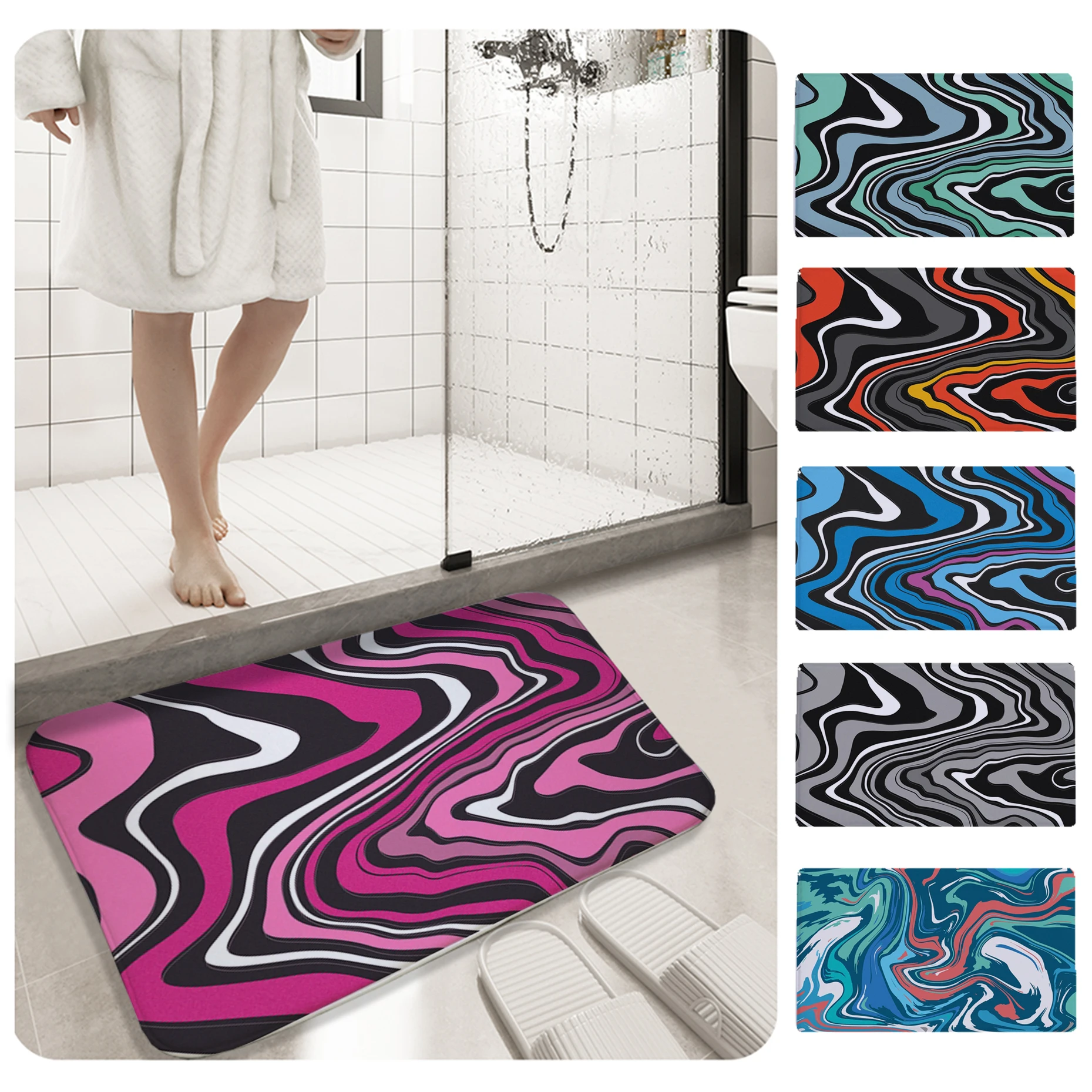 

Жидкий коврик Strata, Придверный коврик для входа в ванную комнату, напольные коврики для ванной, Впитывающий Коврик, противоскользящий кухонн...