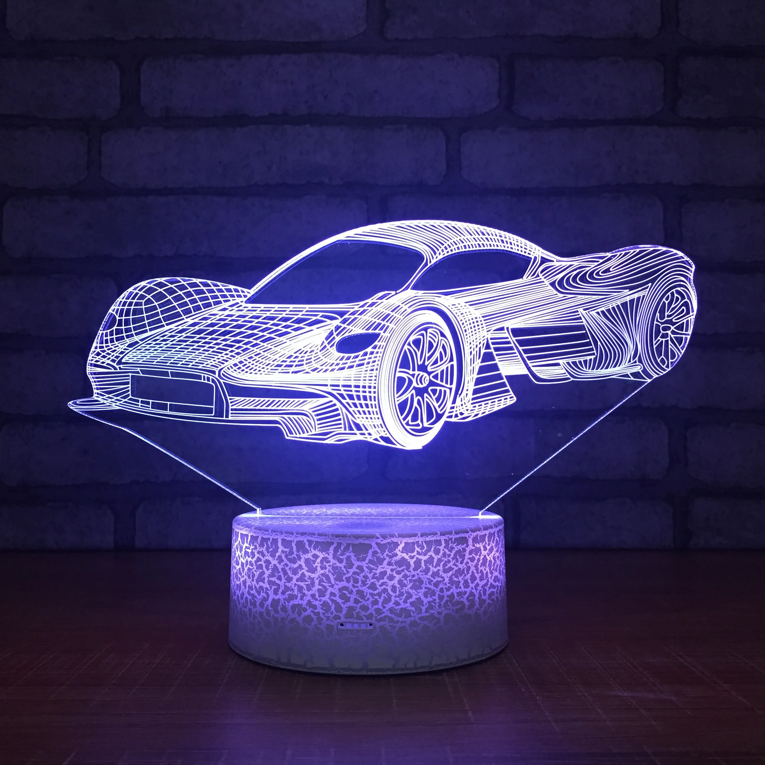 

3D Illusion Car LED Night Light Remote Touch Table Lamp Sensor Atmosphere Bedside Decorations