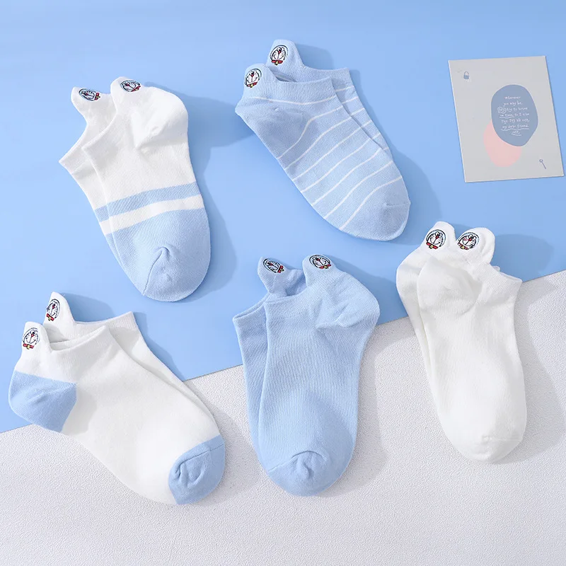 Носки женские в японском стиле милые невидимые носки трубы с мультяшным рисунком