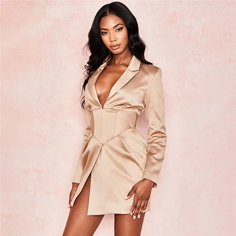 yuqung Long Blazer coat Women 2019 Autumn Notched Ladies slim waist Jacket Coats Full Sleeve Outwear high street office wear top | Женская