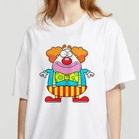 90s graphic rock top tees female cute funny clown t shirt women harajuku vintage t shirt fashion queen tshirt