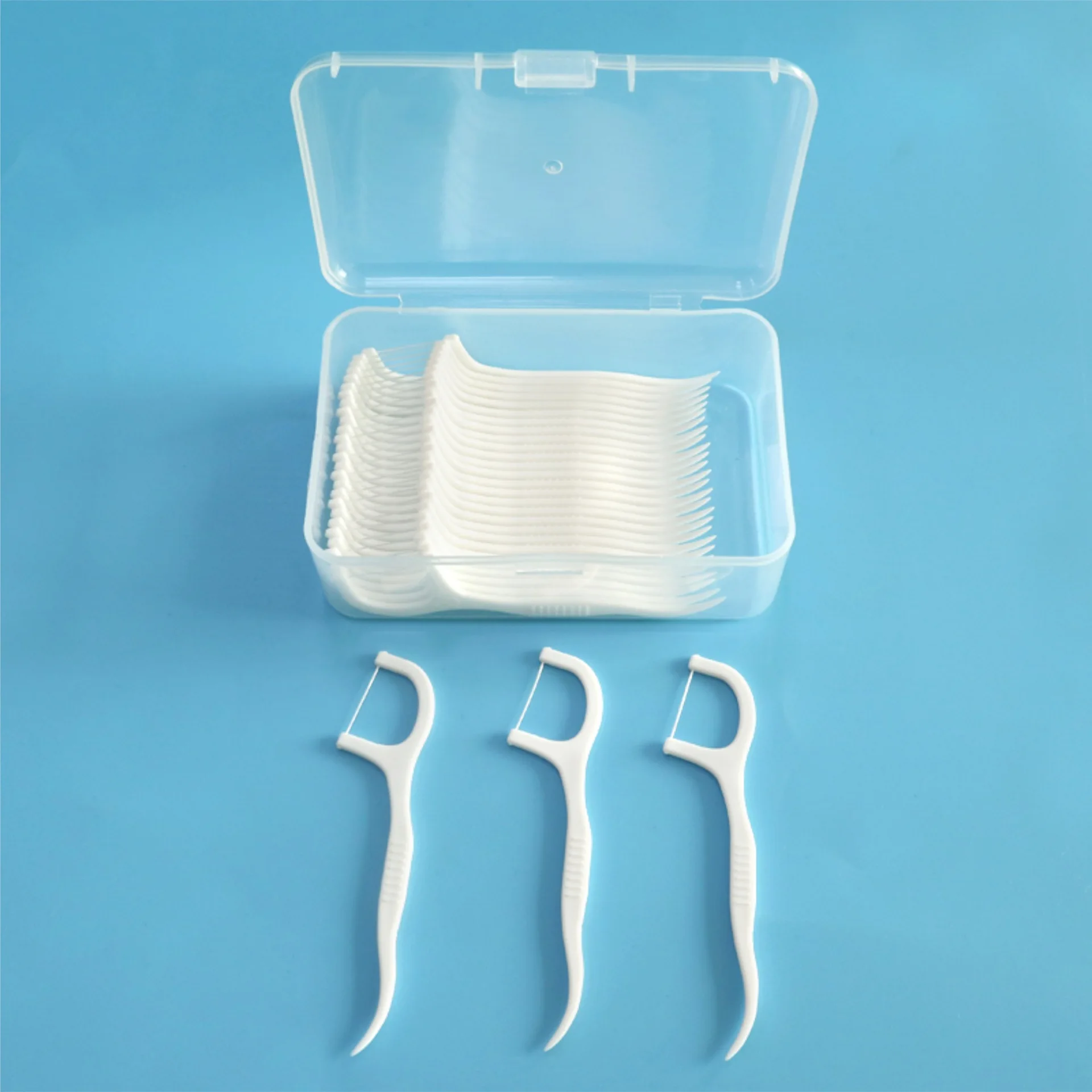 

50Pcs Oral Hygiene Adult Interdental Brushes Dental Floss Flosser Sticks White Tooth Picks Food Residue Remover Teeth Cleaning