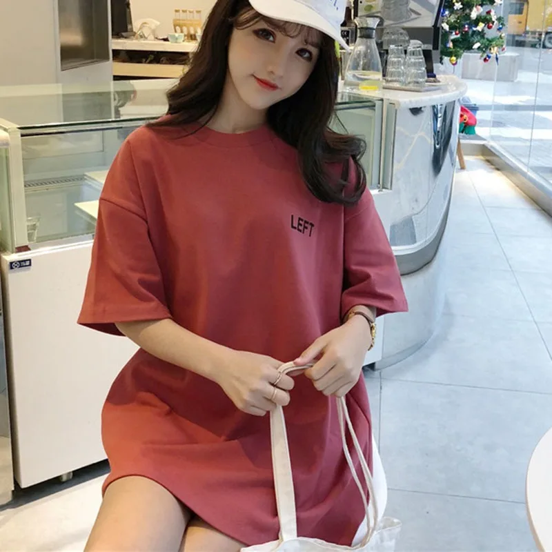

Jlong Women's T-shirt Print Letter O-Neck Short Sleeve Female Tops Summer T-shirts