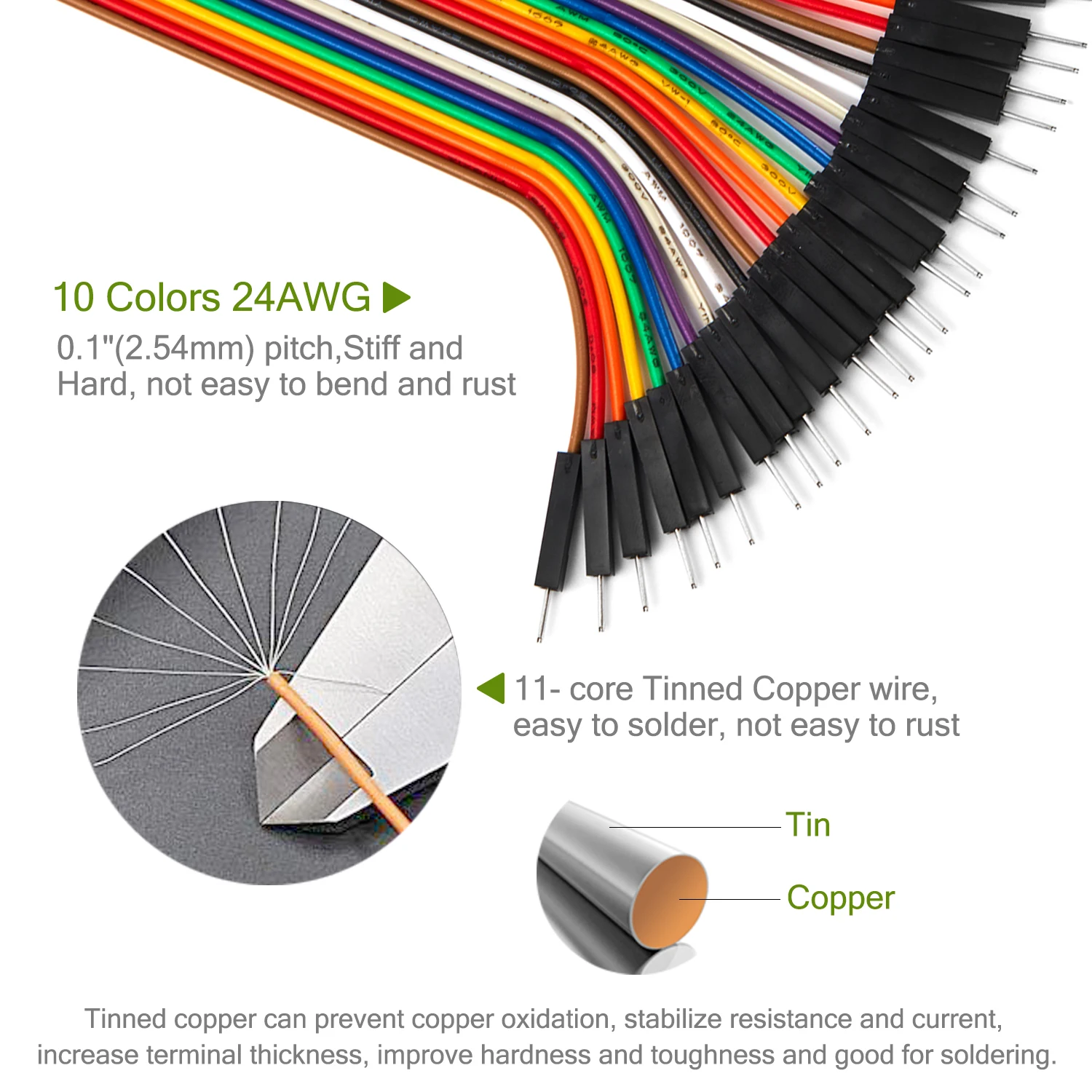 Длинная ленточная Перемычка 10 см 20 30 кабель Dupont 24AWG качественный медный линейный