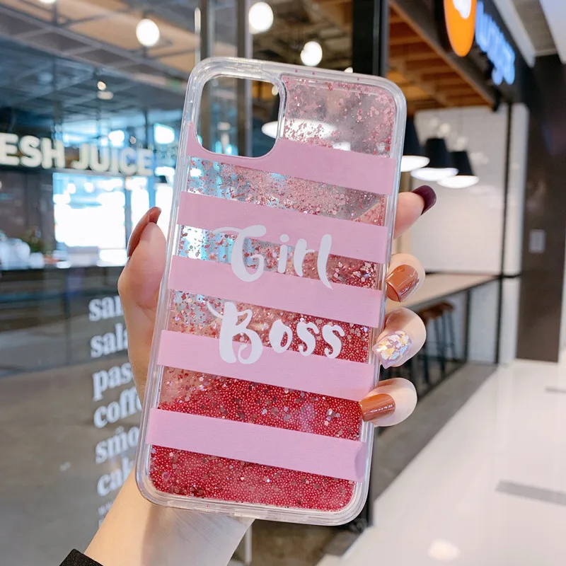 Прозрачный чехол USLION с надписью зыбучий песок для iPhone 11 Pro Max X XS XR Xs 7 8 Plus задняя