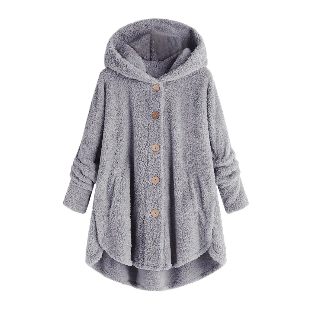 

2021 winter new fashion women's European and American no side buckle top irregular tide brand pure color jacket