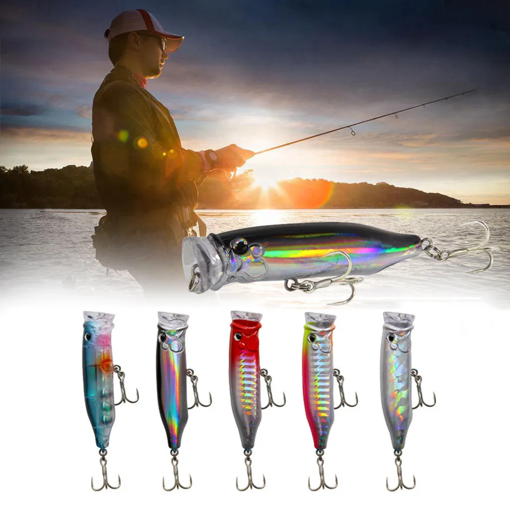 1 шт. Whopper Popper 7 см Topwater рыболовная приманка искусственная жесткий мягкий