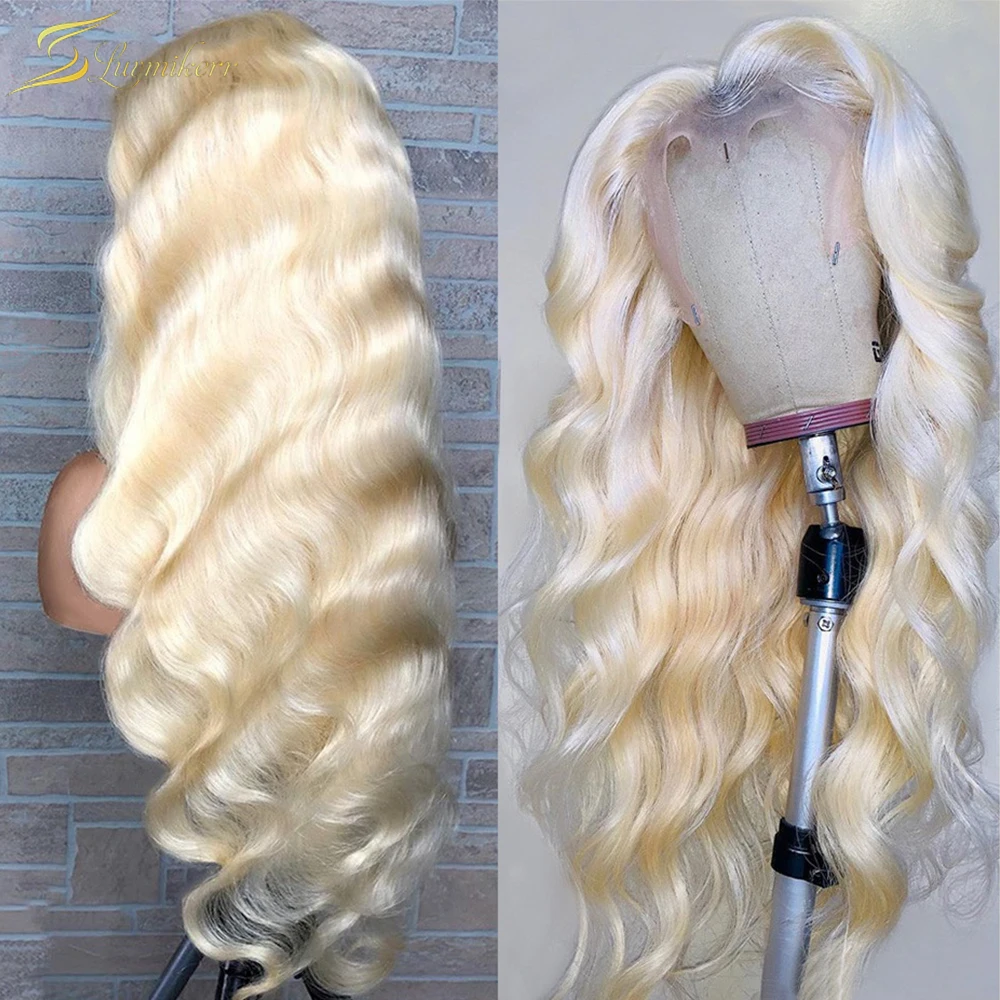

613 Lace Frontal Blonde Wave Pre Plucked Human Hair Wigs Colored HD Transparent Closure Wigs For Black Women Brazilian Invisible