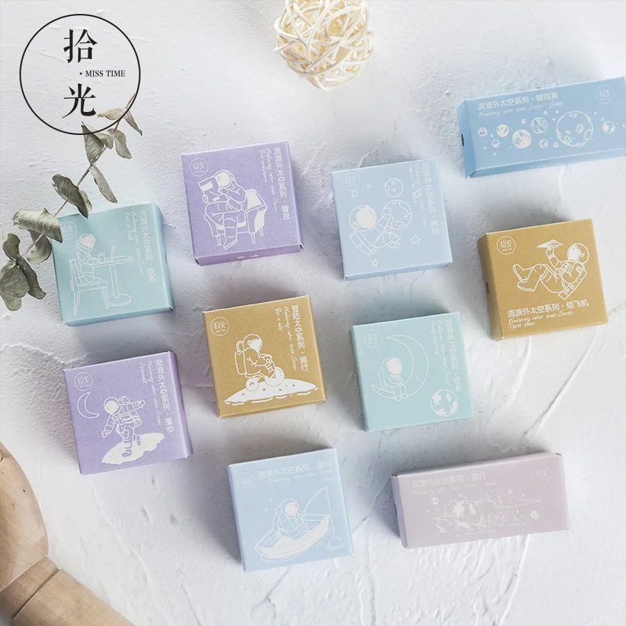 Винтажный космический астронавт Галактическая Туманность планета Луна