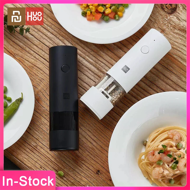 

Электрическая автоматическая мельница Xiaomi Youpin Huohou, измельчитель для перца и соли, 5 режимов, светодиодный светильник, измельчитель для спец...