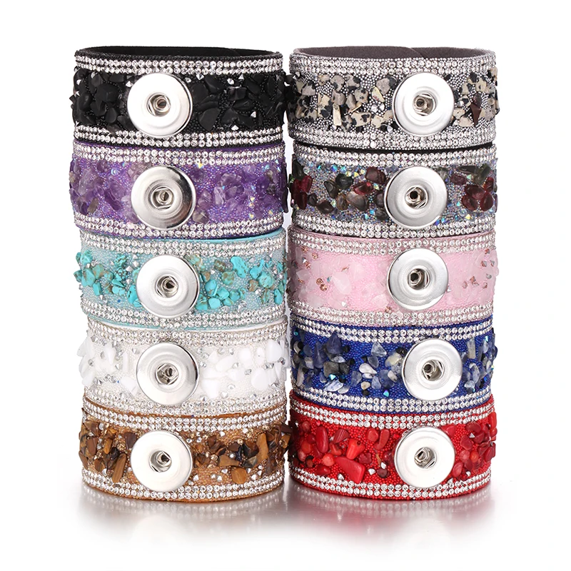 Ювелирные браслеты с защелкой широкий многослойный Хрустальный кожаный браслет