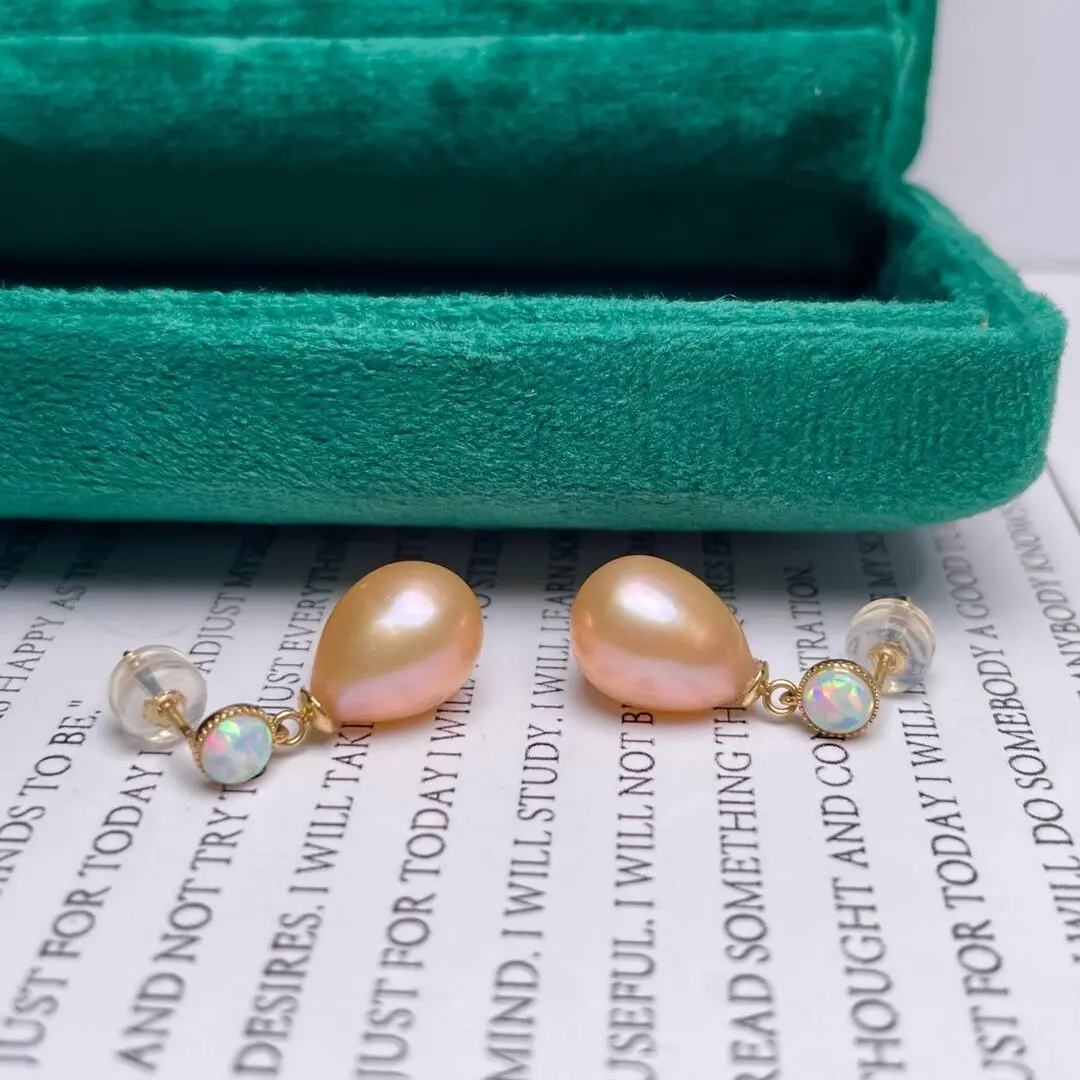 shilovem 18k yellow Natural freshwater pearls Drop Earrings fine Jewelry women trendy wedding Christmas gift new myme8-96612zz