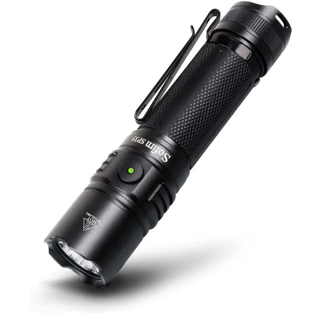 

Sofirn SP35 Rechargeable LED Flashlight 21700 Type C 2A SST40 2200lm Torch 2 Groups with Ramping Power Indicator Update ATR