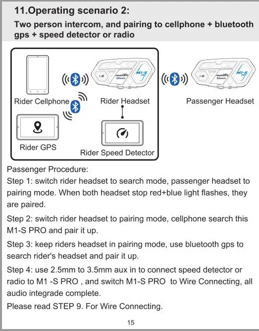 2 шт Fodsports BT мотоциклетная гарнитура, шлем, домофон, M1-S pro 8 Rider, 2000 м, для групповых разговоров, мото, Bluetooth, водонепроницаемый, переговорные