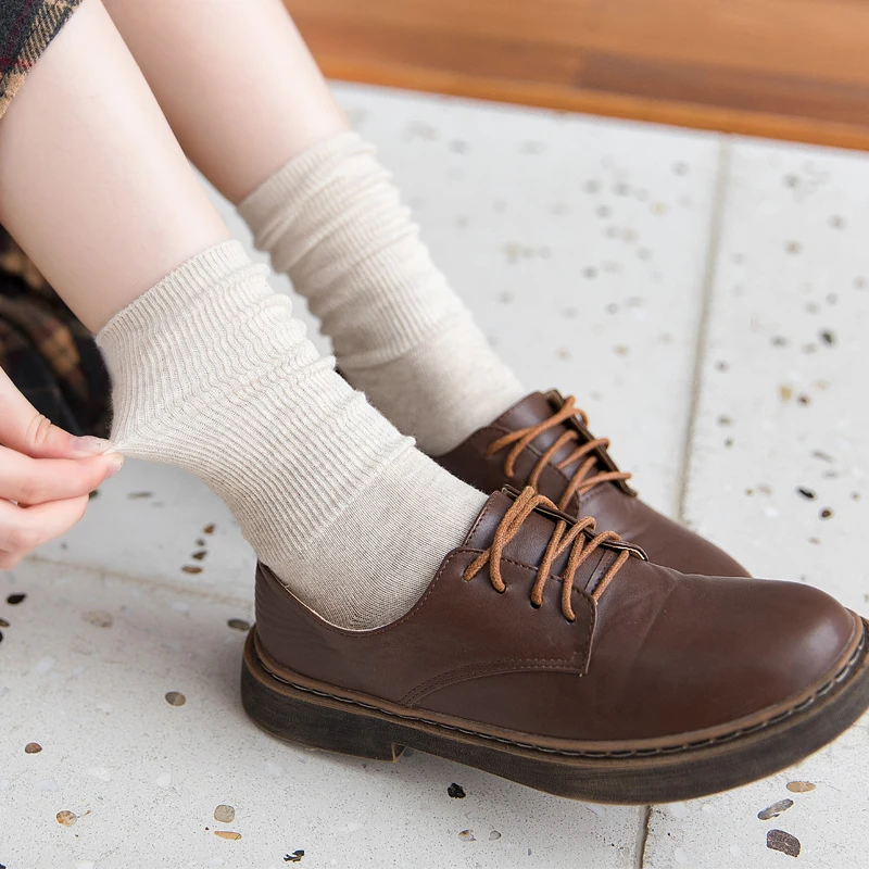 100% хлопок для женщин носки толстые высокие сапоги трубы выше колен в стиле