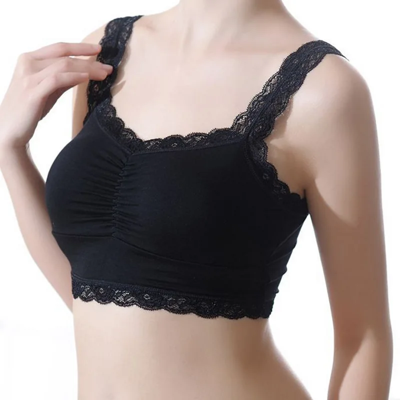 Женский цельный кружевной бюстгалтер с цветами предотвращающий обнажение