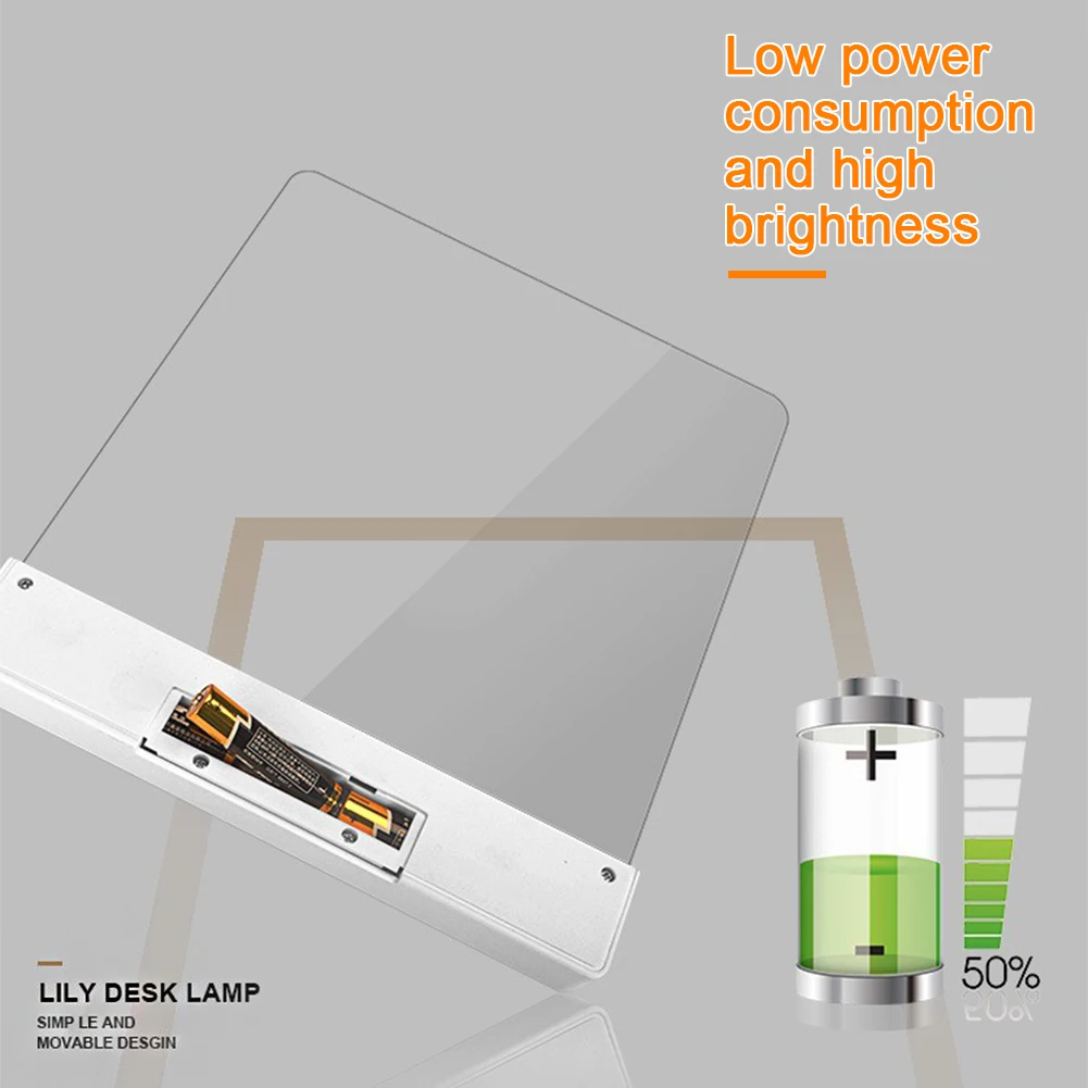 

Night Reading Writing Dormitory Travel Desk Wireless Bedroom Eye Protection Dimmable Home Study Flat Plate LED Book Light