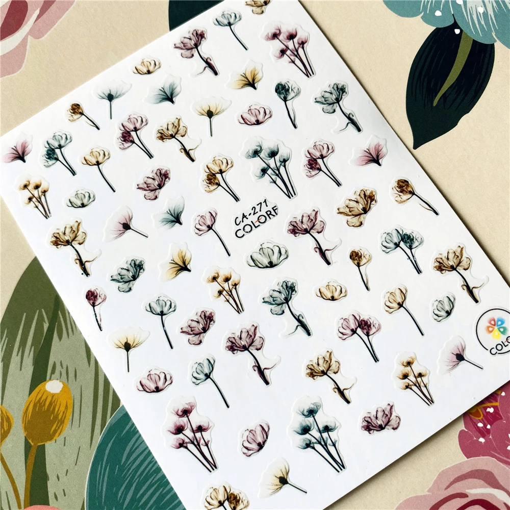 

CA-271-489 Bouquet of flowers Lavender 3D Back glue Nail decal Nail sticker Nail decoration Nail art Nail tool Nail ornament