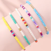 bohemian beads bracelet for women ethnic elastic boho multilayer colorful seed beaded bracelet 2021 holiday jewerly am3170